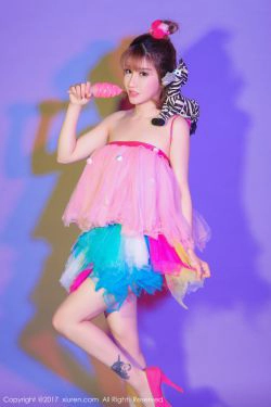 K8傲娇萌萌Vivian《COS超级索尼子 梦幻七彩裙子》 [秀人网XIUREN] No.722(50P)-妹子,嫩模