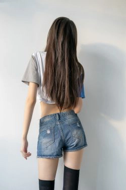 [风之领域] NO.113 黑丝牛仔短裤小蛮腰(47P)-牛仔,热裤,长筒袜