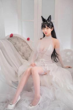 [萝莉COS] 雯妹 - 爱宕花嫁(32P)-婚纱,猫女