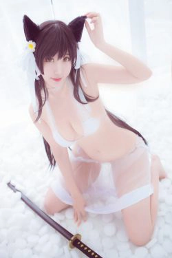 [萝莉COS] 黑川 - 爱宕泳衣(15P)-猫女,COS