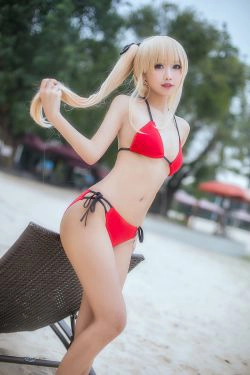 [萝莉COS] 鬼畜瑶 - 泳装魔女(15P)-泳装,海边