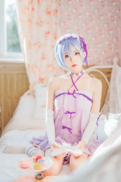 [Cosplay写真] 动漫博主蠢沫沫 - 蕾姆小睡裙(40P)-COS