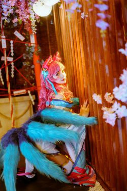 [Cosplay写真] 动漫博主雯妹 - 阿狸(14P)-COS