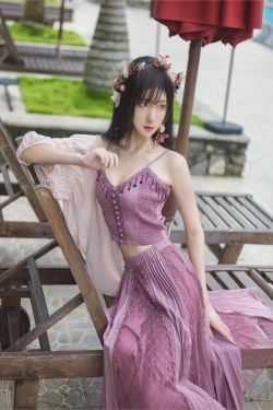 [Cosplay写真] 动漫博主南桃Momoko - 紫日常(10P)-长裙,吊带