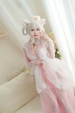 [网红COSER] 动漫博主小仓千代w - 透明粉色女仆(24P)-女仆,透视