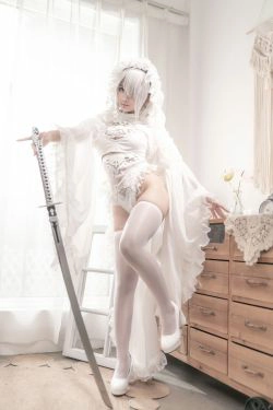 [Cosplay] 动漫博主蠢沫沫 - 尼尔纪元 白花嫁(20P)-COS