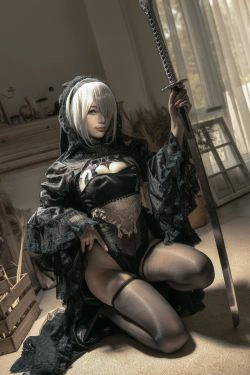 [Cosplay] 动漫博主蠢沫沫 - 尼尔纪元 黑花嫁(20P)-COS