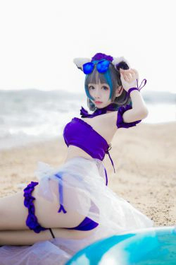 [COS福利] Cosplay日奈娇 - 柴郡猫泳装(41P)-沙滩