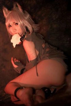 [COS福利] 动漫博主曉美媽 - 奴隶狼少女(42P)-镣铐,COS