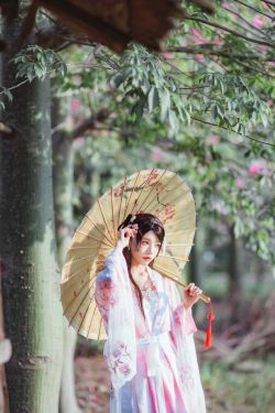 [COS福利] 桜桃喵 - 温柔之汉服桃花(15P)-古典