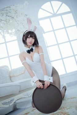 [COS福利] 周叽是可爱兔兔 - 加藤惠兔女郎(32P)-兔女郎