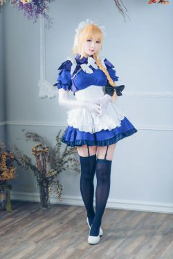 [网红COSER写真] 微博妹纸霜月shimo - 贞德(15P)-女仆