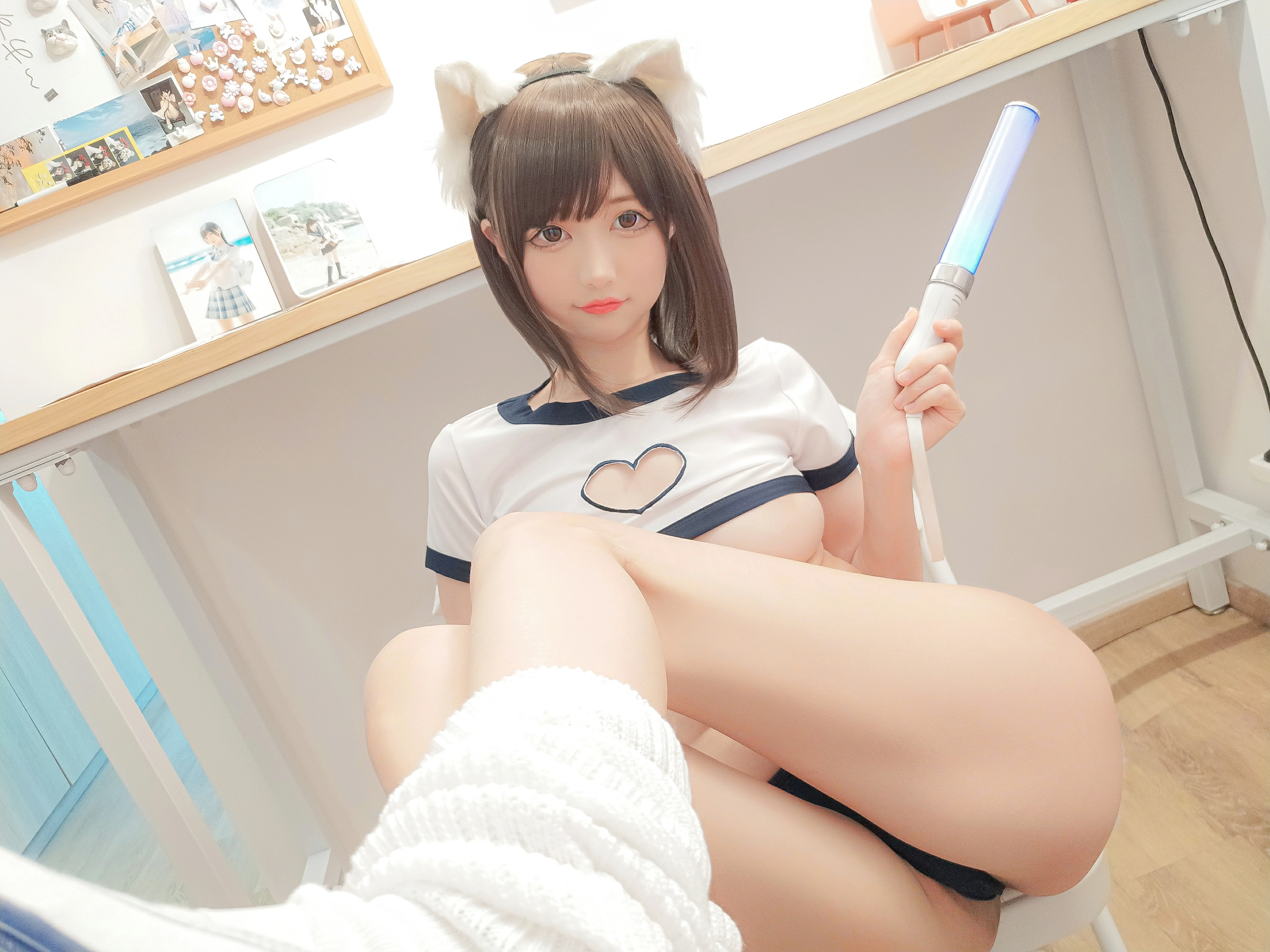 [网红COSER写真] NAGISA魔物喵 - 猫の運動服(19P)-猫女