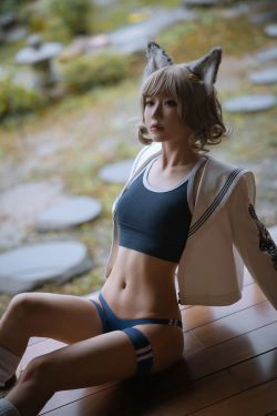 [网红COSER写真] 动漫博主阿包也是兔娘 - X型体操服(30P)-猫女