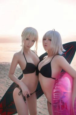 [网红COSER写真] 半半子&索索sophia - 海边泳装(40P)-泳装,海边