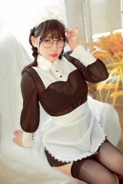 [网红COSER写真] 周叽是可爱兔兔 - 眼镜女仆(35P)-女仆,眼镜
