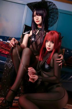 [网红COSER写真] 动漫博主曉美媽&羊大真人 - 魔女集会(35P)-COS
