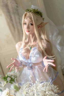 [网红COSER写真] 动漫博主蠢沫沫 - 白精灵 婚纱(60P)-COS