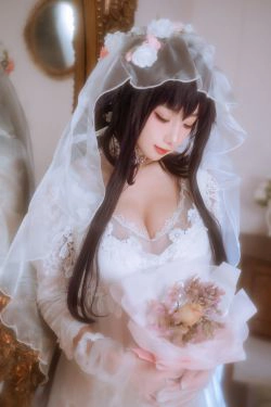 [福利COS] 白嫩美少女鬼畜瑶 - 婚纱(38P)-婚纱