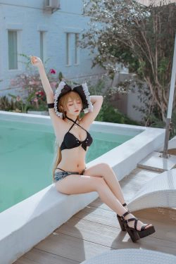 [福利COS] 人气Coser二佐Nisa - 碧蓝 让巴尔泳装(20P)-xiong