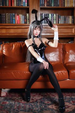 [福利COS] 桜桃喵 - 樱岛麻衣兔女郎(50P)-黑丝,兔女郎
