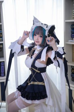 [福利COS] 动漫博主雪晴Astra - 柴郡(18P)-女仆,COS