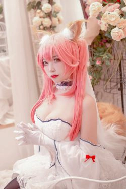 [福利COS] 人气Coser二佐Nisa - fate玉藻前婚纱(9P)-COS