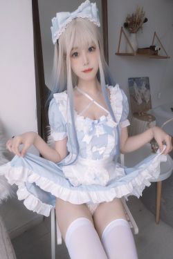 [网红COSER] 萌系小姐姐蜜汁猫裘 - 蓝女仆(27P)-COS