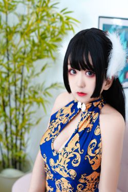 [福利COS] 动漫博主恩田直幸 - 蓝色旗袍(52P)-旗袍,网袜