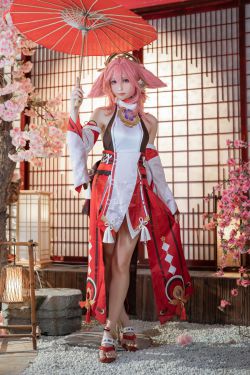 [福利COS] 樱岛嗷一 - 八重神子(20P)-COS